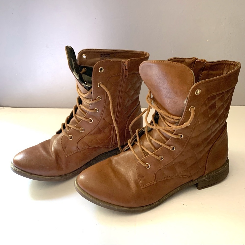 MyStyle Brown Combat Boots Ladies Size 7